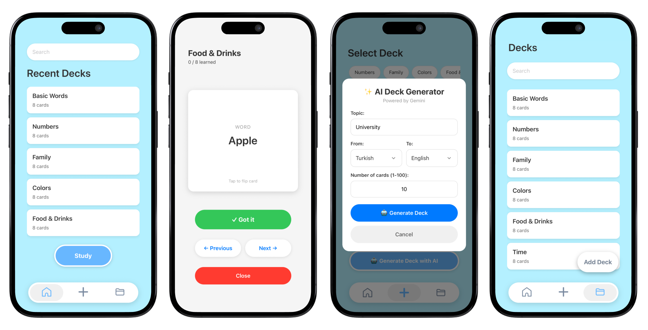 Flashcards App Screenshot
